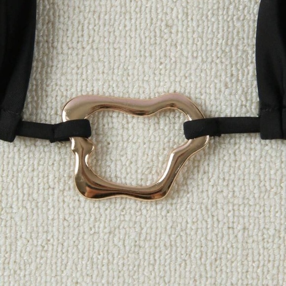 Sexy High Waist Black Bikini w/ Ring Accent – 2 Piece - Picture 5 of 10